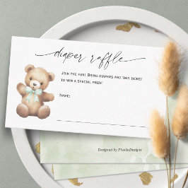 Kön Neutral Little Bear Diaper Raffle Biljett Tilläggskort