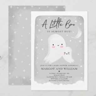 Kön Neutral Little Boo Ghost Baby Shower Inbjudningar