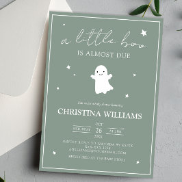 Kön Neutral Little Boo Halloween Baby Shower Inbjudningar