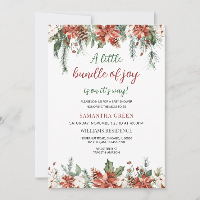 Kön Neutral Little Bundle of Joy Baby Shower Inbjudningar (Framsida)