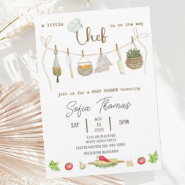 Kön Neutral Little Chef Baby Shower-inbjudan Inbjudningar