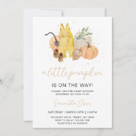 Kön Neutral Little Pumpkin Baby Shower Inbjudningar