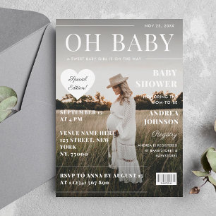 Kön Neutral magazintäckning Fotobabyskor Inbjudningar