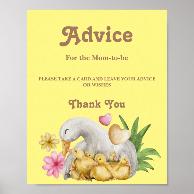 Kön Neutral Mamma och Baby Cute Advice Poster (Framsidan)