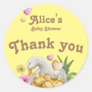 Kön Neutral Mamma och Baby Cute Baby Shower Runt Klistermärke