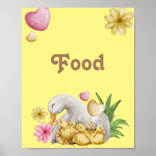 Kön Neutral Mamma och Baby Cute Food Poster