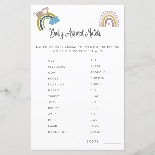 Kön Neutral matchning mellan babyvisningsspel och  (Framsida)