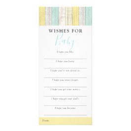 Kön Neutral Mint Önskemål för babyvisningsspel Reklamkort