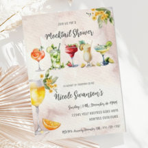 Kön Neutral Mocktail Baby Shower-inbjudan