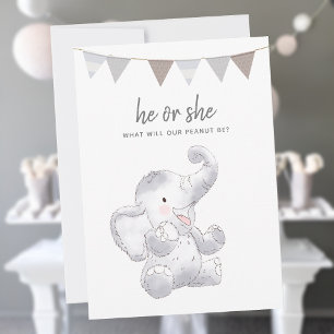 Kön Neutral Modern Baby Elephant Party Inbjudan