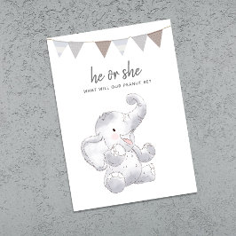 Kön Neutral Modern Baby Elephant Party Inbjudningar