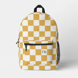 Kön Neutral Monogram Initialer Gult Checker