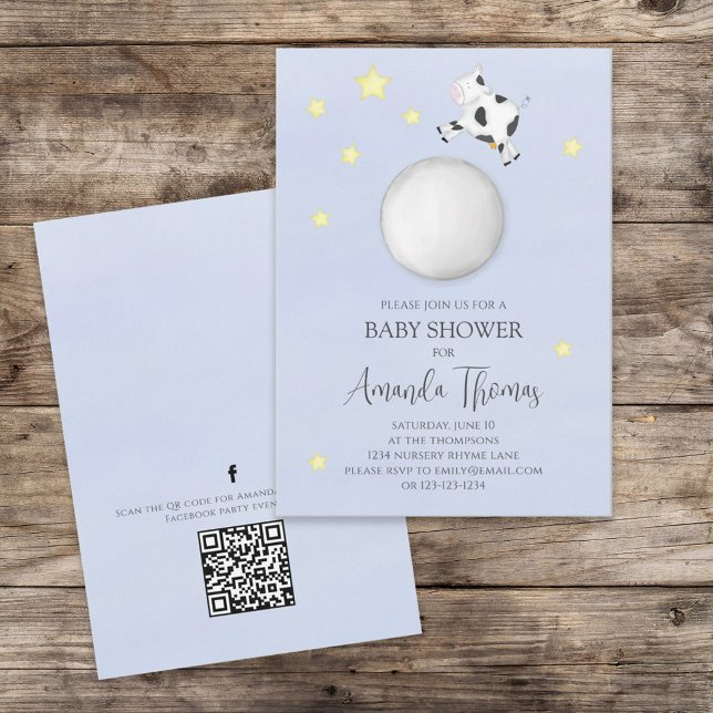 Kön Neutral Nursery Rhyme QR Social Media Inbjudningar (Skapare uppladdad)