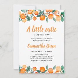 Kön Neutral Orange Citrus Baby Shower Inbjudningar