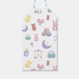 Kön Neutral Pastel Baby Shower Presentetikett