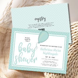 Kön Neutral Pastel Grönt Baby Shower QR-kod Inbjudningar