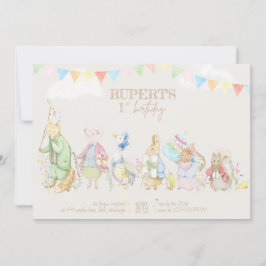 Kön Neutral Peter Rabbit Första födelsedagen Inbjudningar