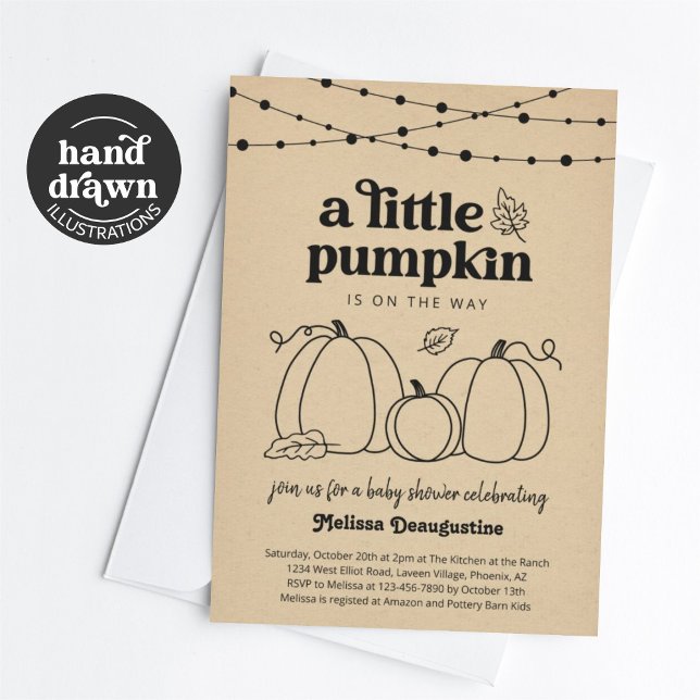 Kön Neutral Pumpkin Baby Shower-inbjudan Inbjudningar (Skapare uppladdad)