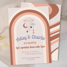 Kön Neutral Retro Groovy Rainbow Baby Shower
