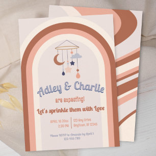 Kön Neutral Retro Groovy Rainbow Baby Shower