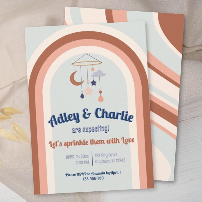 Kön Neutral Retro Groovy Rainbow Baby Shower (Skapare uppladdad)