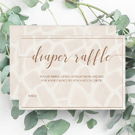 Kön Neutral Safari Baby Shower Diaper Raffle Tilläggskort