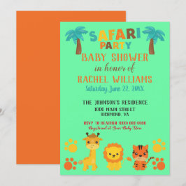 Kön Neutral Safari Baby Shower Inbjudningar