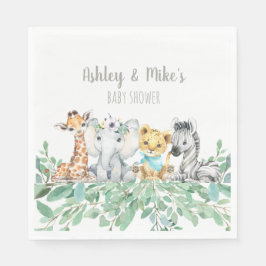 Kön Neutral Safari Theme Shower eller Birthday Pappersservett