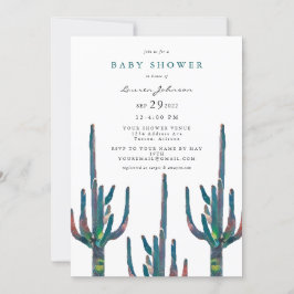 Kön Neutral Saguaro Cactus Baby Shower Inbjudningar