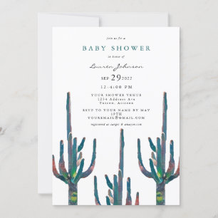 Kön Neutral Saguaro Cactus Baby Shower Inbjudningar