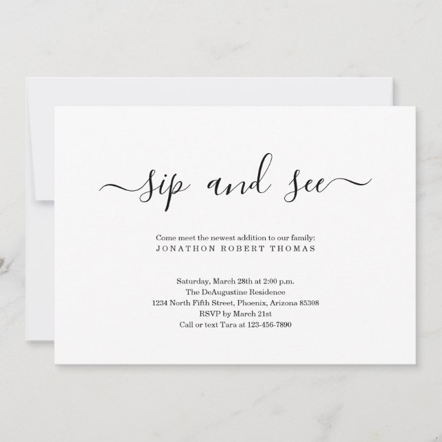 Kön Neutral Sip och se Inbjudningar (Framsida)