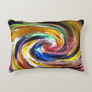 Kön Neutral Sprial Färg Swirled Colorful Prydnadskudde