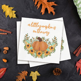 Kön Neutral Sunblommor Pumpkin Baby Shower Pappersservett