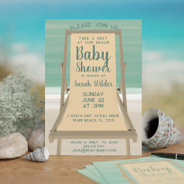Kön Neutral turkos Ocean Beach Baby Shower Inbjudningar