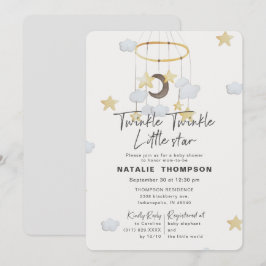 Kön Neutral Twinkle Little Star Baby Shower Inbjudningar