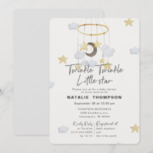 Kön Neutral Twinkle Little Star Baby Shower Inbjudningar