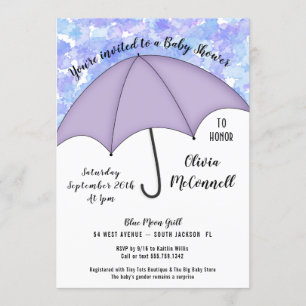 Kön Neutral Umbrella Baby Shower-inbjudan Inbjudningar
