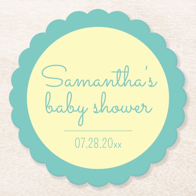 Kön Neutral Underlägg Scalloped Papper (Framsida)