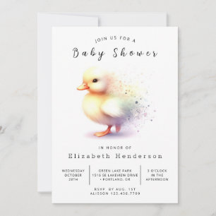 Kön Neutral utskrivbar Anka Baby Shower Inbjudningar