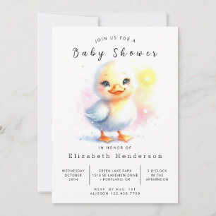 Kön Neutral utskrivbar Anka Baby Shower Inbjudningar