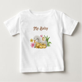 Kön Neutral vattenfärg Anka med babyskor T Shirt