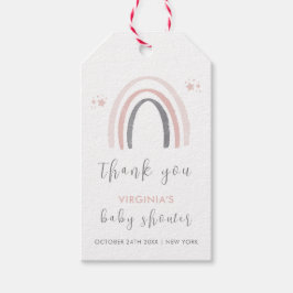Kön Neutral vattenfärg Boho Rainbow Baby Shower Presentetikett