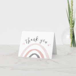 Kön Neutral vattenfärg Boho Rainbow Baby Shower Tack Kort