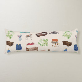 Kön Neutral Vintage Baby Nursery Leksak Mönster Kroppskudde