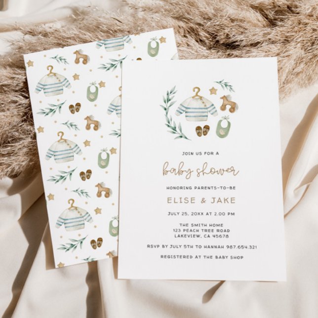 Kön Neutral Vintage Leksaker Baby Shower-inbjudan  Inbjudningar (Skapare uppladdad)