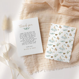 Kön Neutral Vintage Leksaker Baby Shower Tack