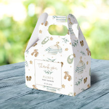 Kön Neutral Vintage Leksaker Baby Shower Tack
