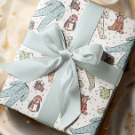 Kön Neutral vinterjul, babyskor Presentpapper<br><div class="desc">Denna könsneutrala skiddusch för vinter- och julbabydusch med pappra inslag är en handdragen mönster av baby-julkostymer,  vackra vinterhanddukar (penguin,  renar,  nalle) och biber,  flaskor,  nappar och julafton,  allt mot en vit bakgrund med spridda,  söta,  små stjärnor.</div>
