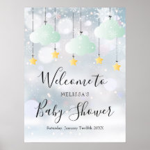 Kön Neutral Winter Baby Shower Välkommen SIgn