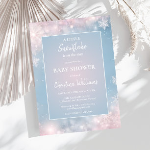 Kön Neutral Winter Wonderland Baby Shower Inbjudningar